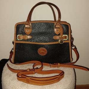 Dooney & Bourke AWL Leather Black Tan  "Whispers Of Lace" Satchel